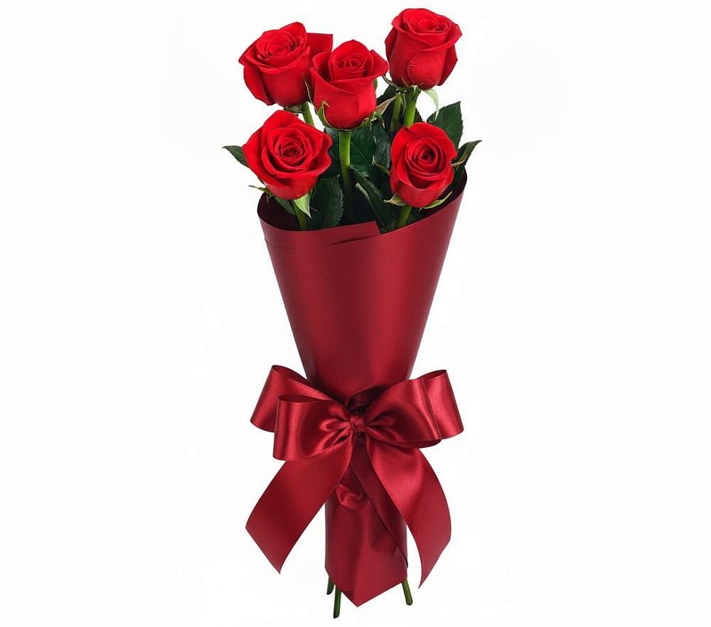 Букет 5 Красных роз Эдлесс Лав в Ховрино