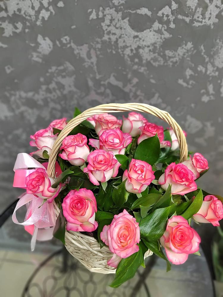 Цветочная композиция из Розы в корзине в Ховрино