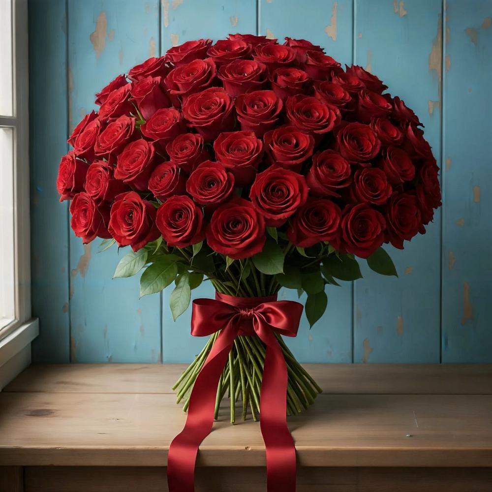 Букет Красные розы Блэк Меджик в Ховрино