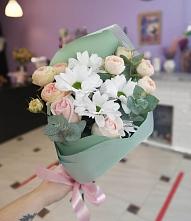 Букет цветов из:  Хризантемы и Розы #REPLACE_PRED# Ховрино