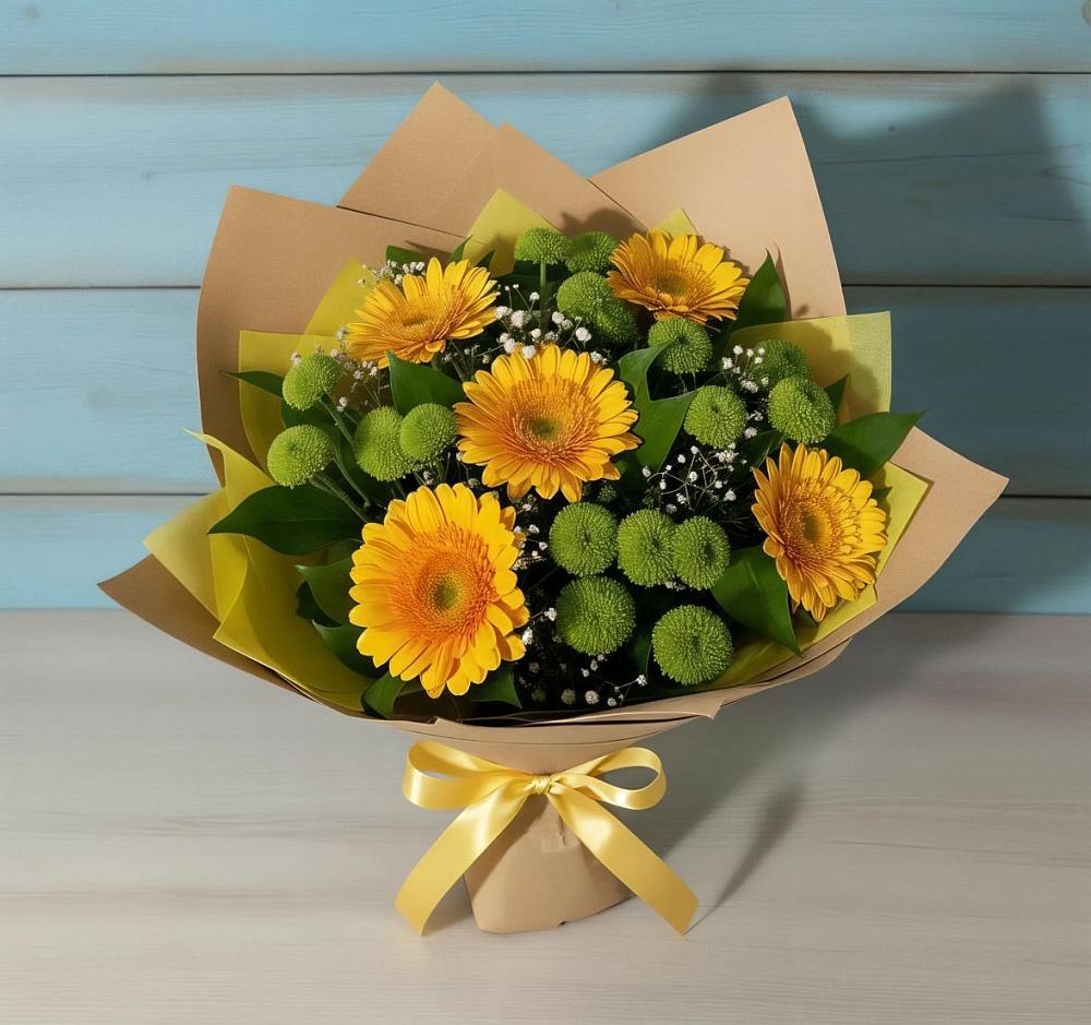 Букет цветов из: Герберы и Хризантемы в Ховрино