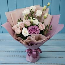Букет цветов из:  Розы и Лизиантусы в Ховрино
