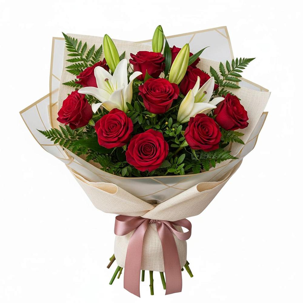 Букет цветов из: Лилии и Розы в Ховрино