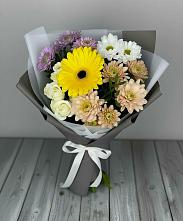 Букет цветов из:  Розы, Герберы и Хризантемы #REPLACE_PRED# Ховрино