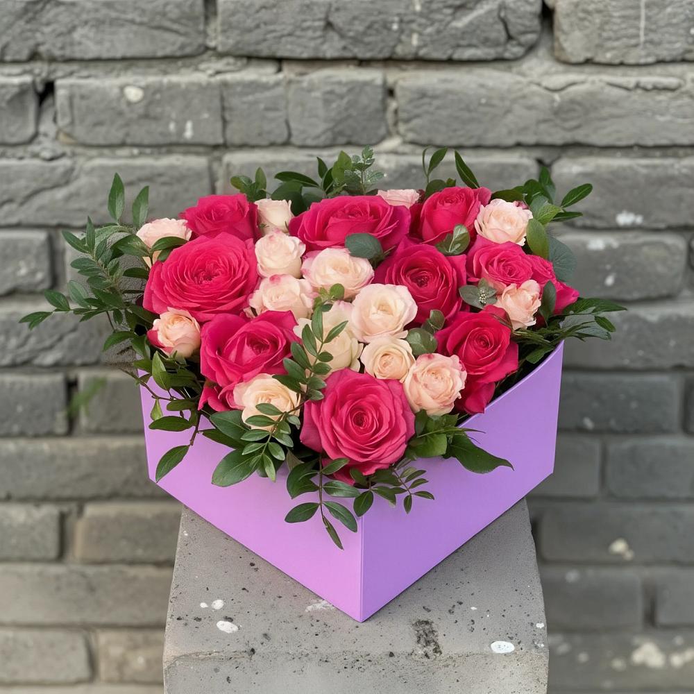 Цветочная композиция из Розы в коробке в Ховрино