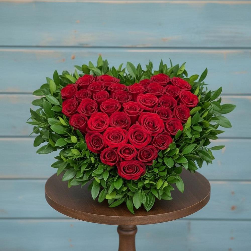 Цветочная композиция из Розы в виде сердца в Ховрино