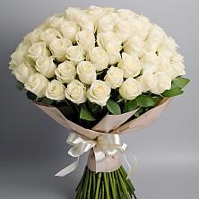 Букет 101 беля роза Белоснежка в Ховрино