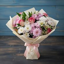 Букет цветов из:  Хризантемы, Альстромерии и Розы в Ховрино