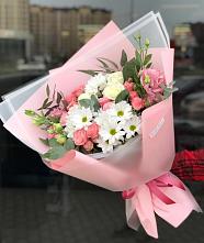 Букет цветов из:  Розы, Лизиантусы и Хризантемы в Ховрино