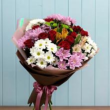 Букет цветов из:  Розы, Хризантемы и Альстромерии в Ховрино