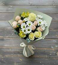 Букет цветов из:  Альстромерии, Розы и Хризантемы в Ховрино