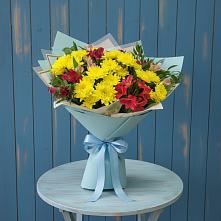Букет цветов из:  Альстромерии и Хризантемы в Ховрино