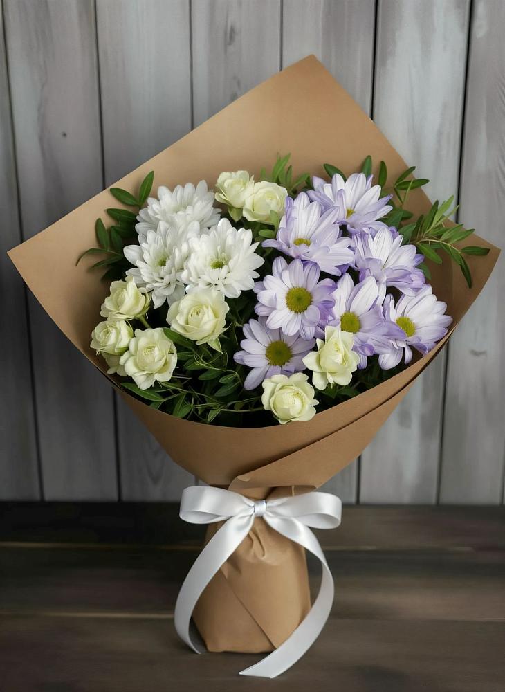 Букет цветов из: Хризантемы и Розы в Ховрино