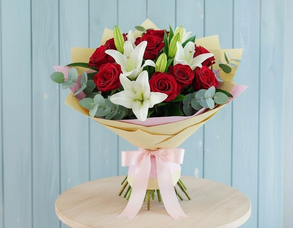 Букет цветов из: Лилии и Розы в Ховрино